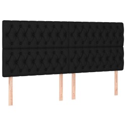 Tête de lit à LED Noir 200x7x118/128 cm Tissu 621978621978