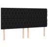 Tête de lit à LED Noir 200x7x118/128 cm Tissu 621978621978