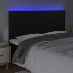 Tête de lit à LED Noir 160x5x118/128 cm Similicuir 621982621982