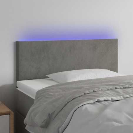 Tête de lit à LED Gris clair 90x5x78/88 cm Velours 621985621985