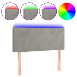 Tête de lit à LED Gris clair 90x5x78/88 cm Velours 621985621985