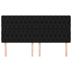 Tête de lit Noir 200x7x118/128 cm Tissu 621987621987