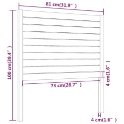 Tête de lit Blanc 81x4x100 cm Bois massif de pin 621989621989