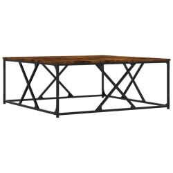 Table basse chêne fumé 100x100x40 cm bois d'ingénierie 621990621990
