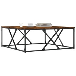 Table basse chêne fumé 100x100x40 cm bois d'ingénierie 621990621990