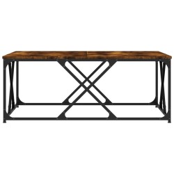 Table basse chêne fumé 100x100x40 cm bois d'ingénierie 621990621990
