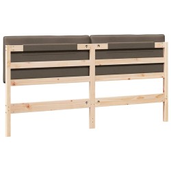 Tête de lit capitonnée Marron et Taupe 200 cm Pin massif 621991621991