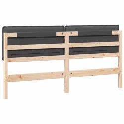 Tête de lit capitonnée Gris Naturel et Foncé 200 cm Pin massif 621992621992