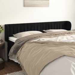 Tête de lit avec oreilles Noir 203x23x78/88 cm Velours 621999621999