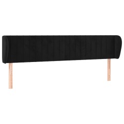 Tête de lit avec oreilles Noir 203x23x78/88 cm Velours 621999621999