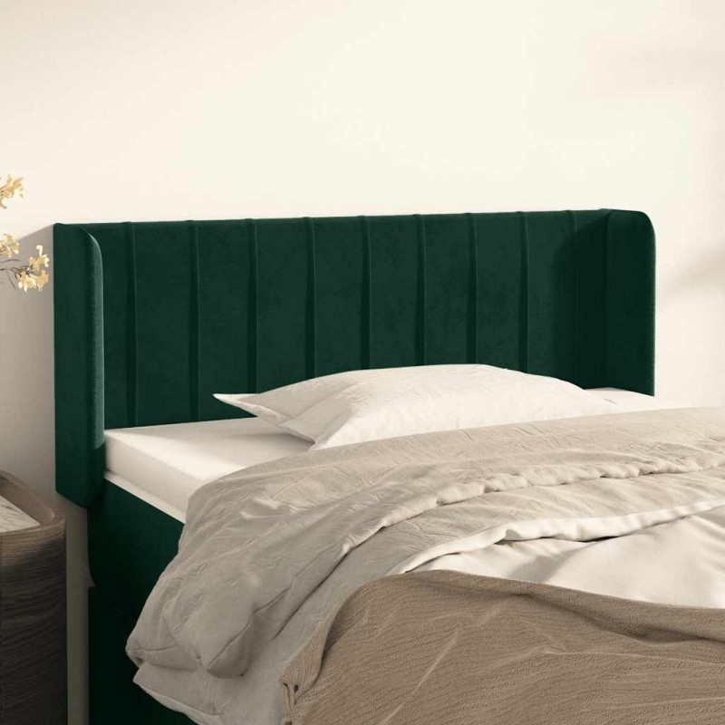 Tête de lit avec oreilles Vert foncé 93x16x78/88 cm Velours 622000622000