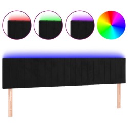 Tête de lit à LED Noir 200x5x78/88 cm Velours 622006622006