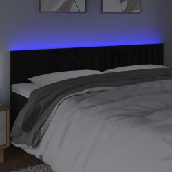 Tête de lit à LED Noir 200x5x78/88 cm Velours 622006622006