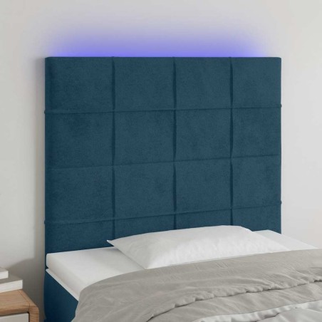 Tête de lit à LED Bleu foncé 90x5x118/128 cm Velours 622007622007