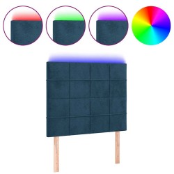 Tête de lit à LED Bleu foncé 90x5x118/128 cm Velours 622007622007