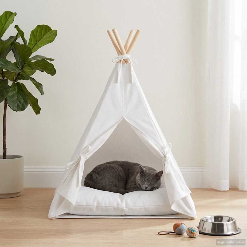 Teepee pour animaux de compagnie avec coussin 40 x 40 x 50 cm 622009622009