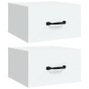 Tables de chevet murales 2 pcs blanc 35x35x20 cm 622010622010