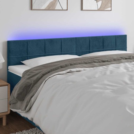 Tête de lit à LED Bleu foncé 180x5x78/88 cm Velours 622014622014