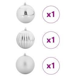 Ensemble de Boules de Noël XXL 3 pc Argent Plastique 622016622016