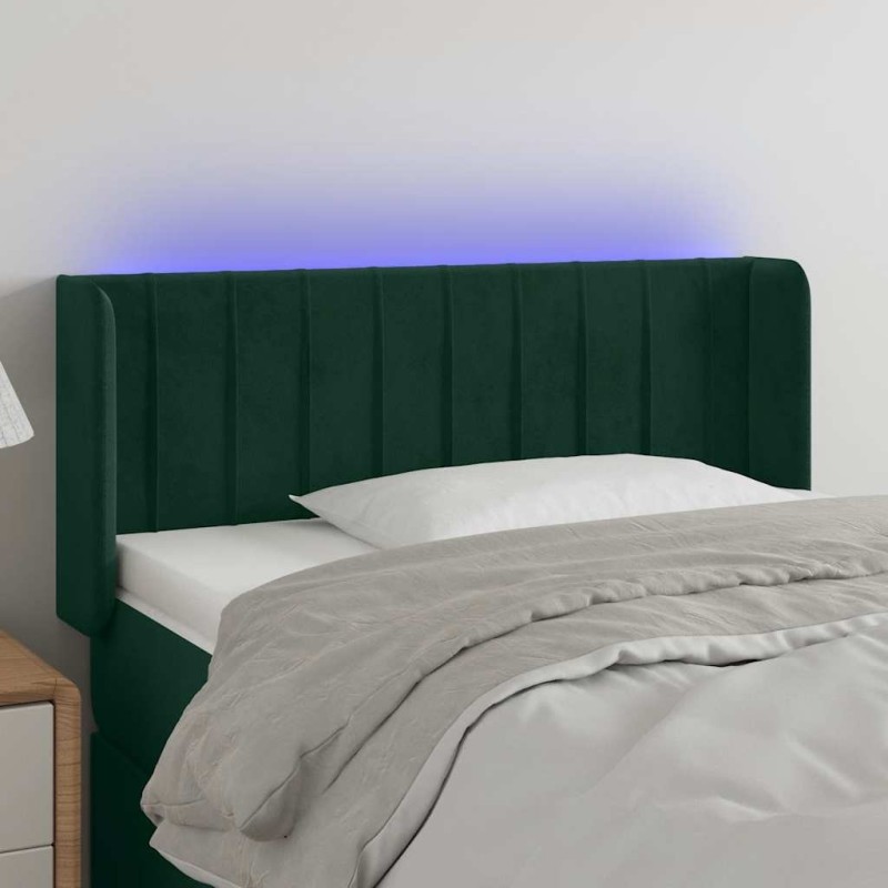 Tête de lit à LED Vert foncé 93x16x78/88 cm Velours 622018622018