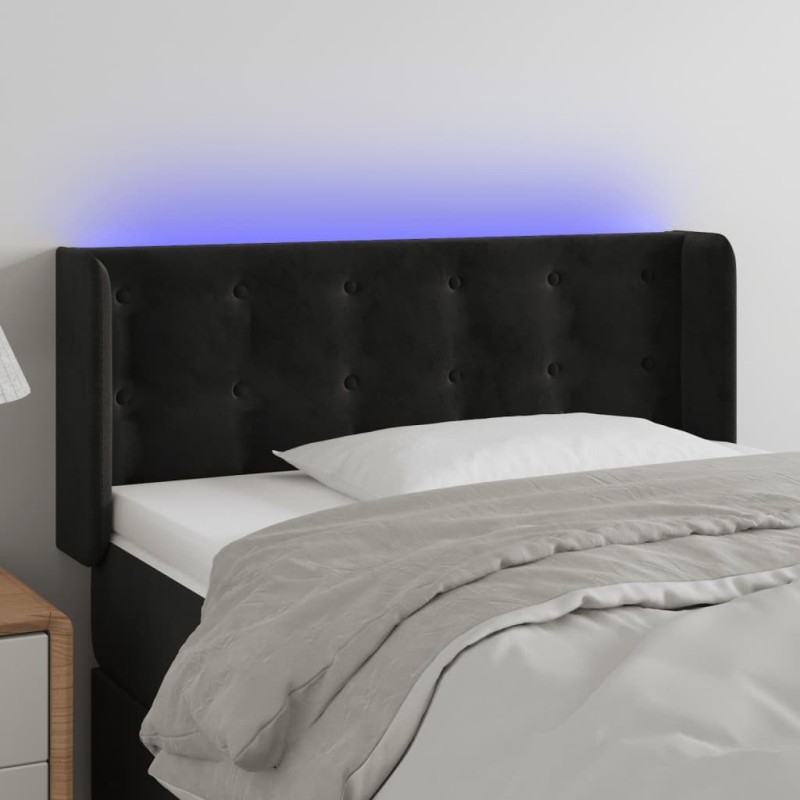 Tête de lit à LED Noir 103x16x78/88 cm Velours 622020622020
