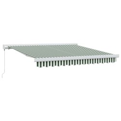 Auvent rétractable Vert et blanc 300 x 250 cm 622021622021