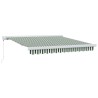Auvent rétractable Vert et blanc 300 x 250 cm 622021622021