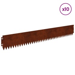 Bordure de Pelouse 10 pcs 103 x 15 cm Acier Rouillé 622028622028