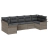 Ensemble de canapé de jardin avec coussin 7 pcs Gris Poly rotin 622029622029