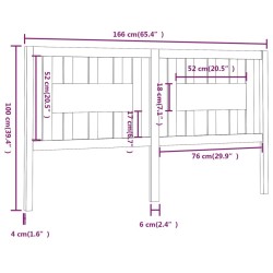 Tête de lit 166x4x100 cm Bois massif de pin 622030622030