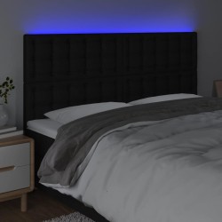Tête de lit à LED Noir 200x5x118/128 cm Tissu 622035622035