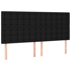 Tête de lit à LED Noir 200x5x118/128 cm Tissu 622035622035