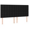 Tête de lit à LED Noir 200x5x118/128 cm Tissu 622035622035