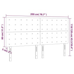 Tête de lit à LED Noir 200x5x118/128 cm Tissu 622035622035