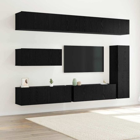 Ensemble meuble TV 7 pcs Chêne noir Bois d'ingénierie 622040622040
