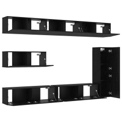 Ensemble meuble TV 7 pcs Chêne noir Bois d'ingénierie 622040622040