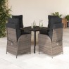 Ensemble à manger de jardin 5 pcs coussins gris résine tressée 622041622041