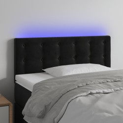 Tête de lit à LED Noir 100x5x78/88 cm Velours 622043622043