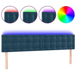 Tête de lit à LED Bleu foncé 200x5x78/88 cm Velours 622045622045