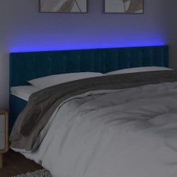 Tête de lit à LED Bleu foncé 200x5x78/88 cm Velours 622045622045