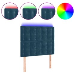 Tête de lit à LED Bleu foncé 100x5x118/128 cm Velours 622047622047