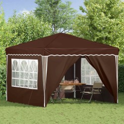 Tente de fête pop-up 288 x 288 x 245 cm Marron Tissu Oxford 622053622053
