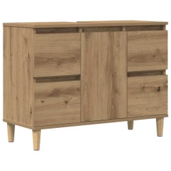 Armoire d'évier chêne artisanal 80x33x60 cm bois d'ingénierie 622058622058
