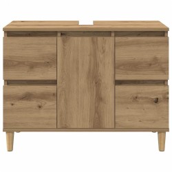 Armoire d'évier chêne artisanal 80x33x60 cm bois d'ingénierie 622058622058