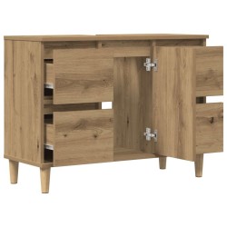 Armoire d'évier chêne artisanal 80x33x60 cm bois d'ingénierie 622058622058