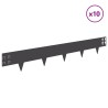 Bordure de Pelouse 10 pcs 100 x 15 cm Acier Noir 622059622059