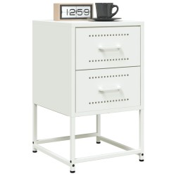 Tables de chevet 2 pcs blanc 36x39x60,5 cm acier 622060622060