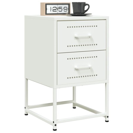Tables de chevet 2 pcs blanc 36x39x60,5 cm acier 622060622060