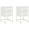 Tables de chevet 2 pcs blanc 36x39x60,5 cm acier 622060622060