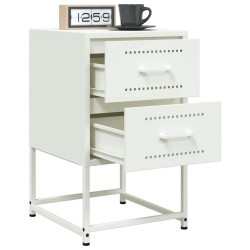Tables de chevet 2 pcs blanc 36x39x60,5 cm acier 622060622060